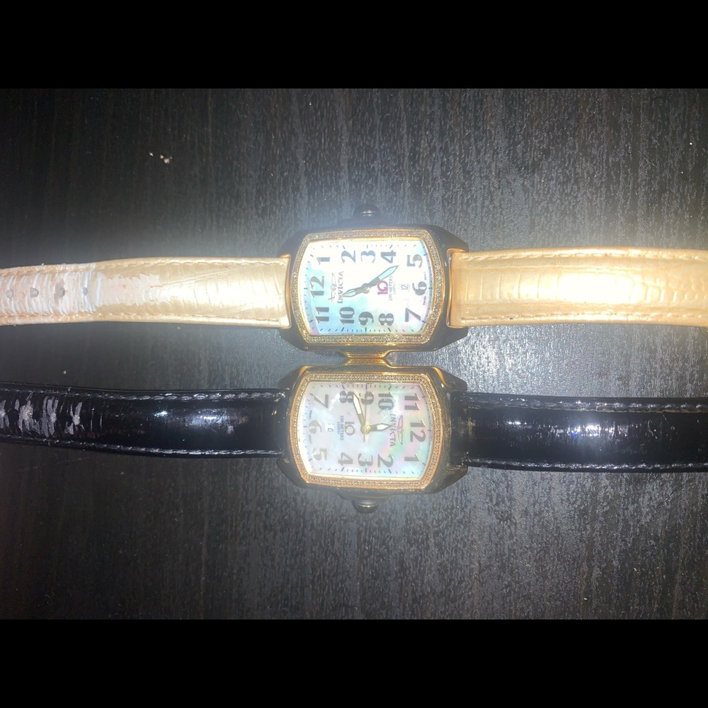 Real diamond and mother of pearl Invicta watches